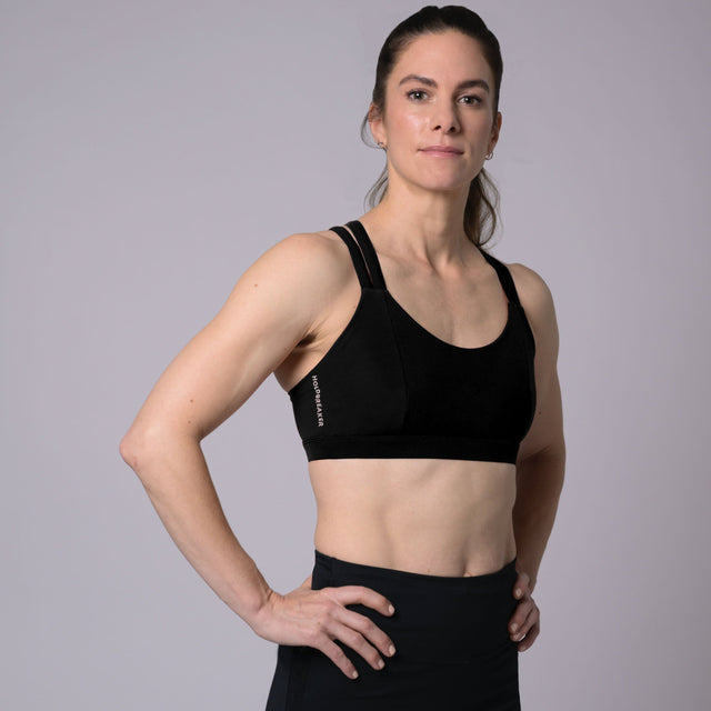 Front Climbing Sports Bra Racerback Black