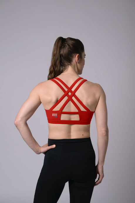 Climbing Sports Bra | Racerback bra design | Red