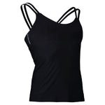 HoldBreaker X black sports bra tops with built in sports bra